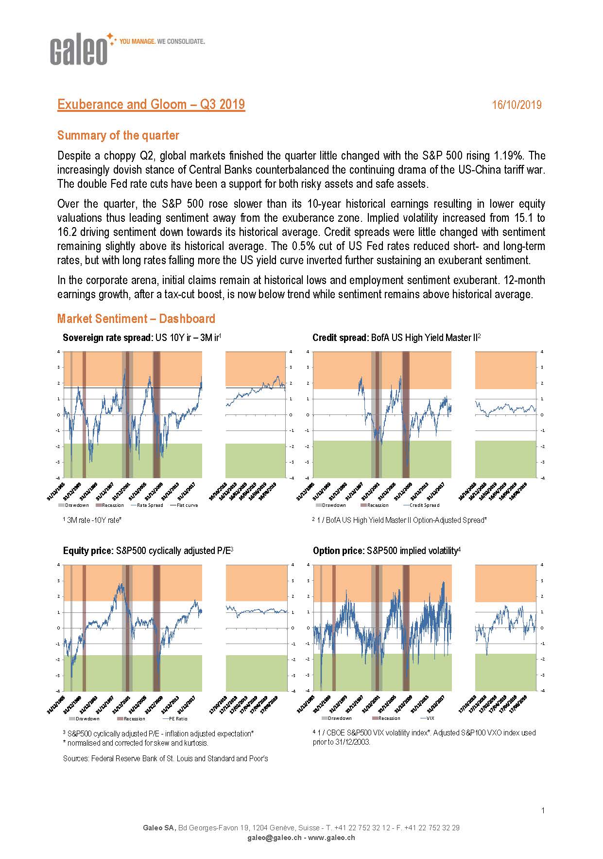 Exuberance and Gloom - Q3 2019